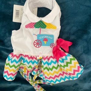 NWT Adorable dog dress with matching leash.